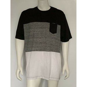 Men’s T-Shirt Size 3XL STEVE’S JEANS Short Sleeve Color block Black/white/ Grey